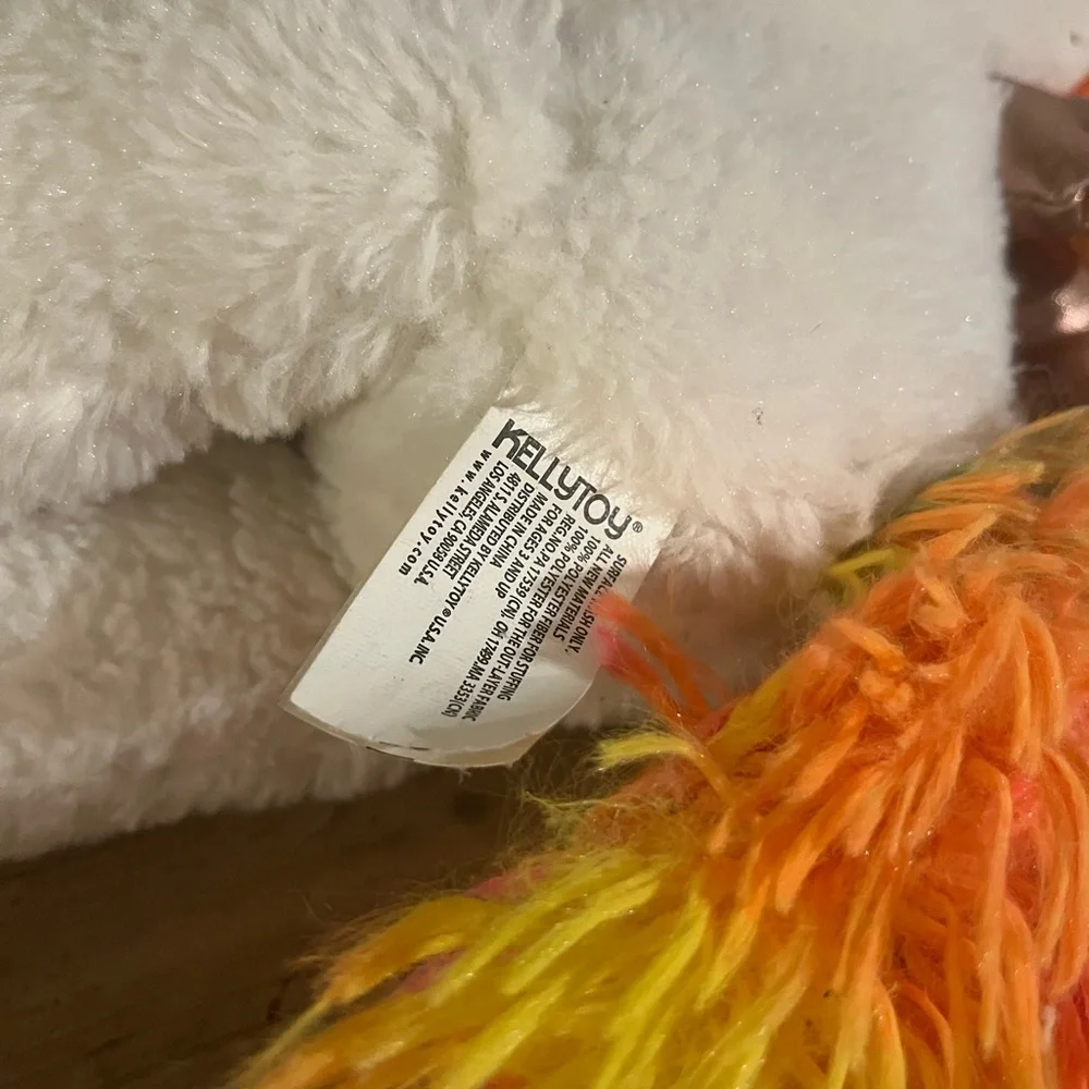 Kellytoy‎ Plush Unicorn with Orange and White Fur